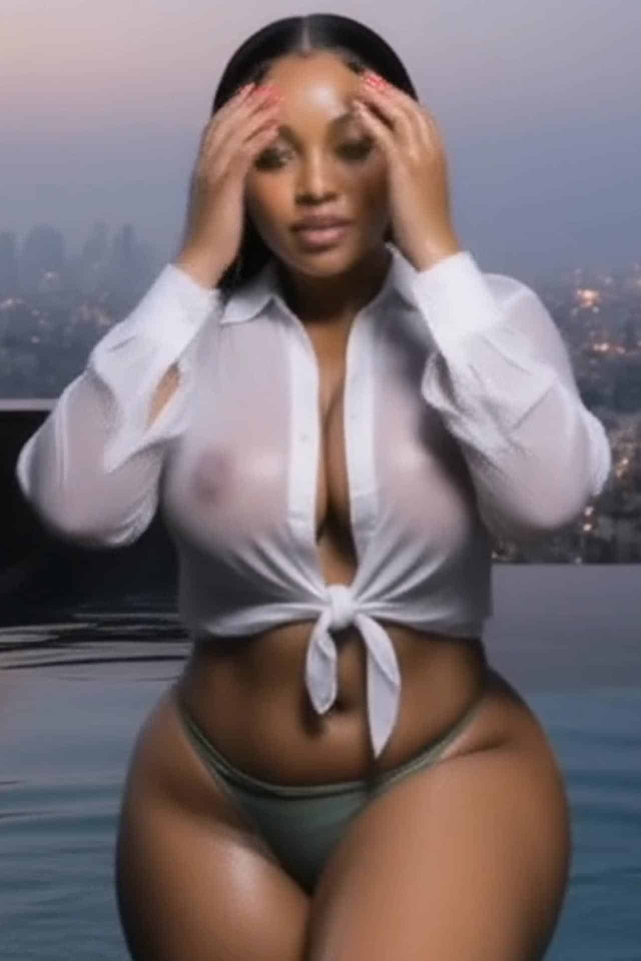 Heated pool with Segzi Lexi the Ebony Vampire