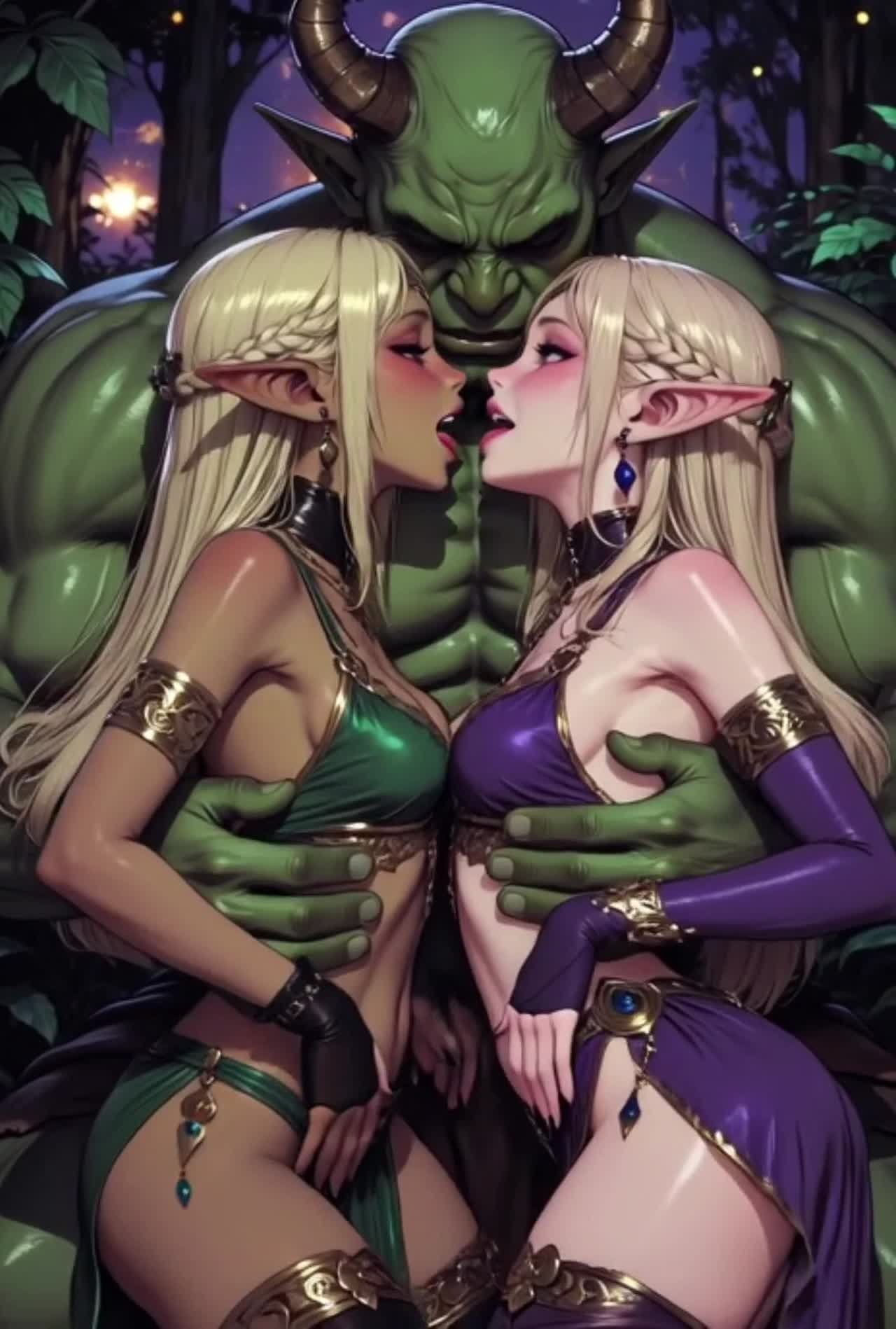 Lesbian elves With Ogre