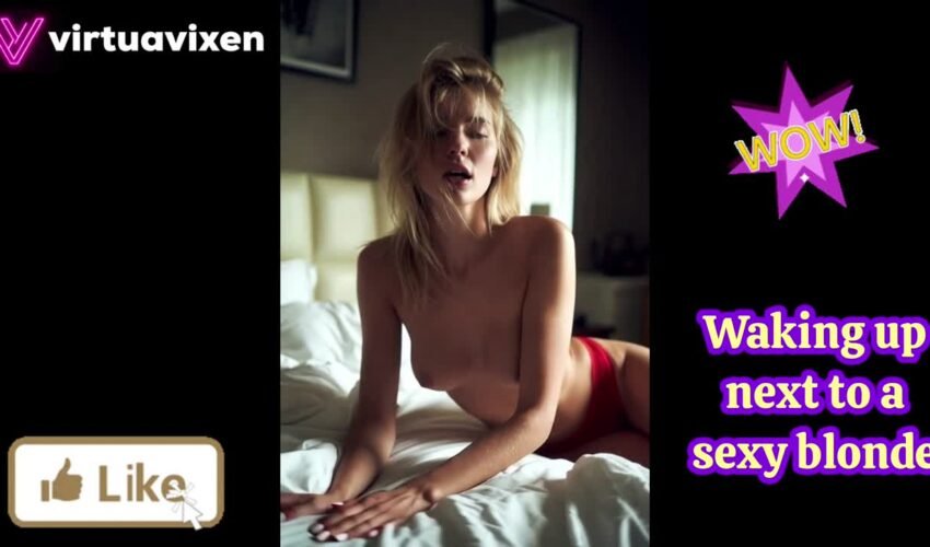 Waking up next to a sexy blonde