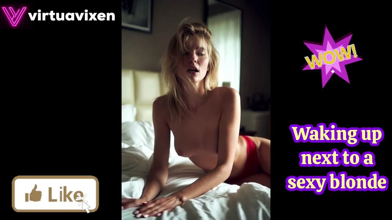 Waking up next to a sexy blonde