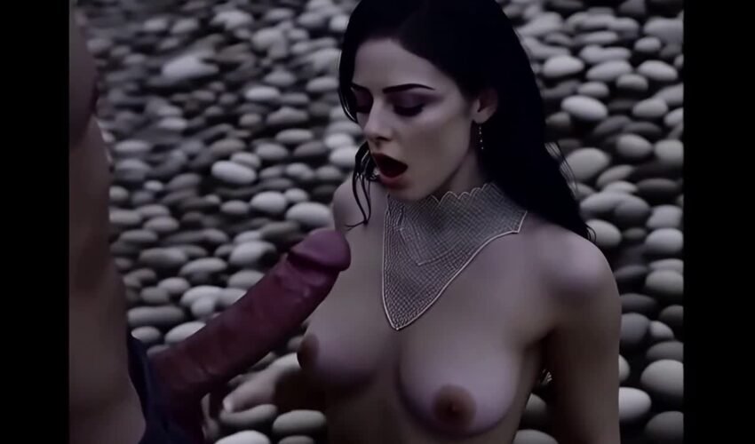 Yennefer Striptease Casting with AI Blowjob