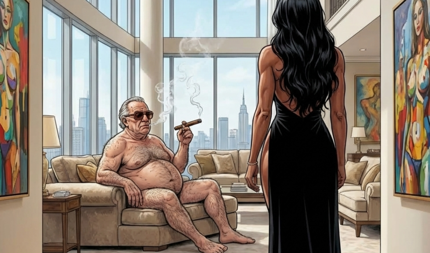 Luxury & Desire: Latin Lover & Busty Beauty in AI-Generated Penthouse Passion