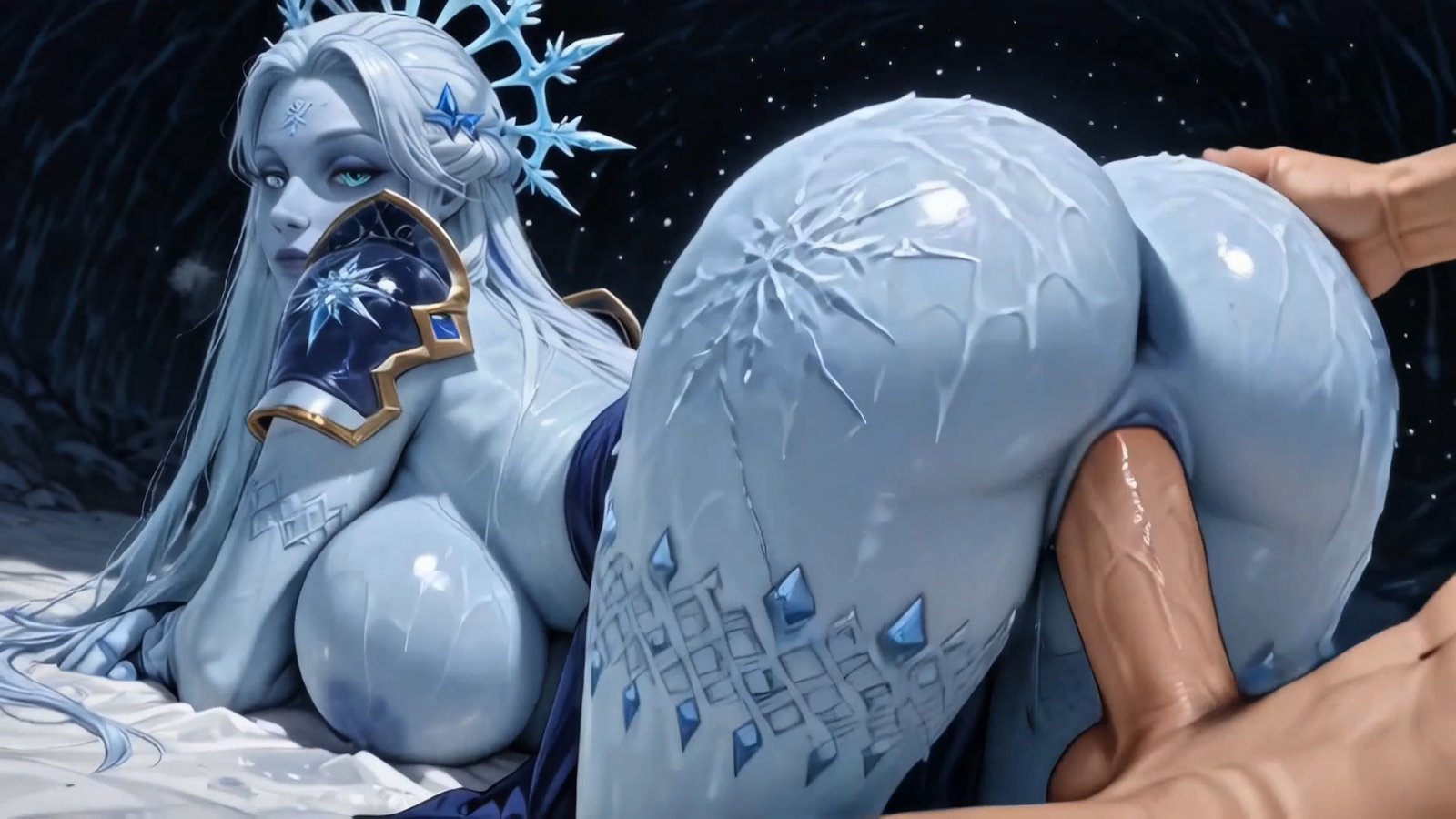 Frostveil Aurora Sorceress: Satisfy Her or Get Frozen in the Frozen Realm