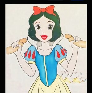 Innocent and Slutty Snow White Double Blowjob