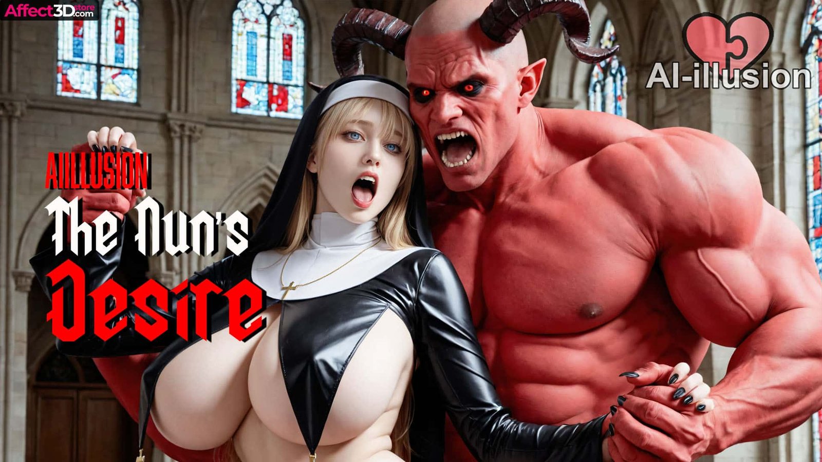 Nun Fucking With a Demon – AI Fantasy Porn by Aiillusion