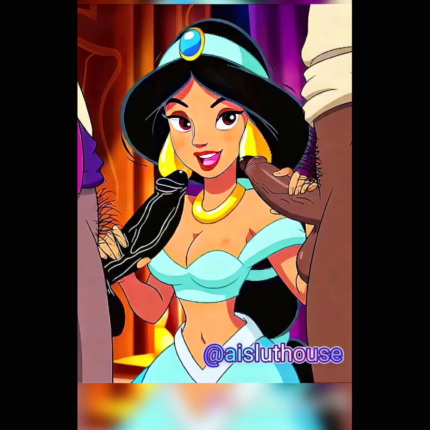 Princess Jasmine Double Blowjob