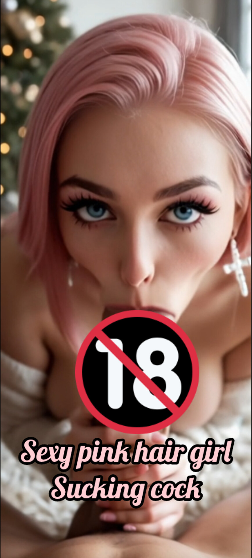 🔞 Sexy pink hair sucking cock 💦💦