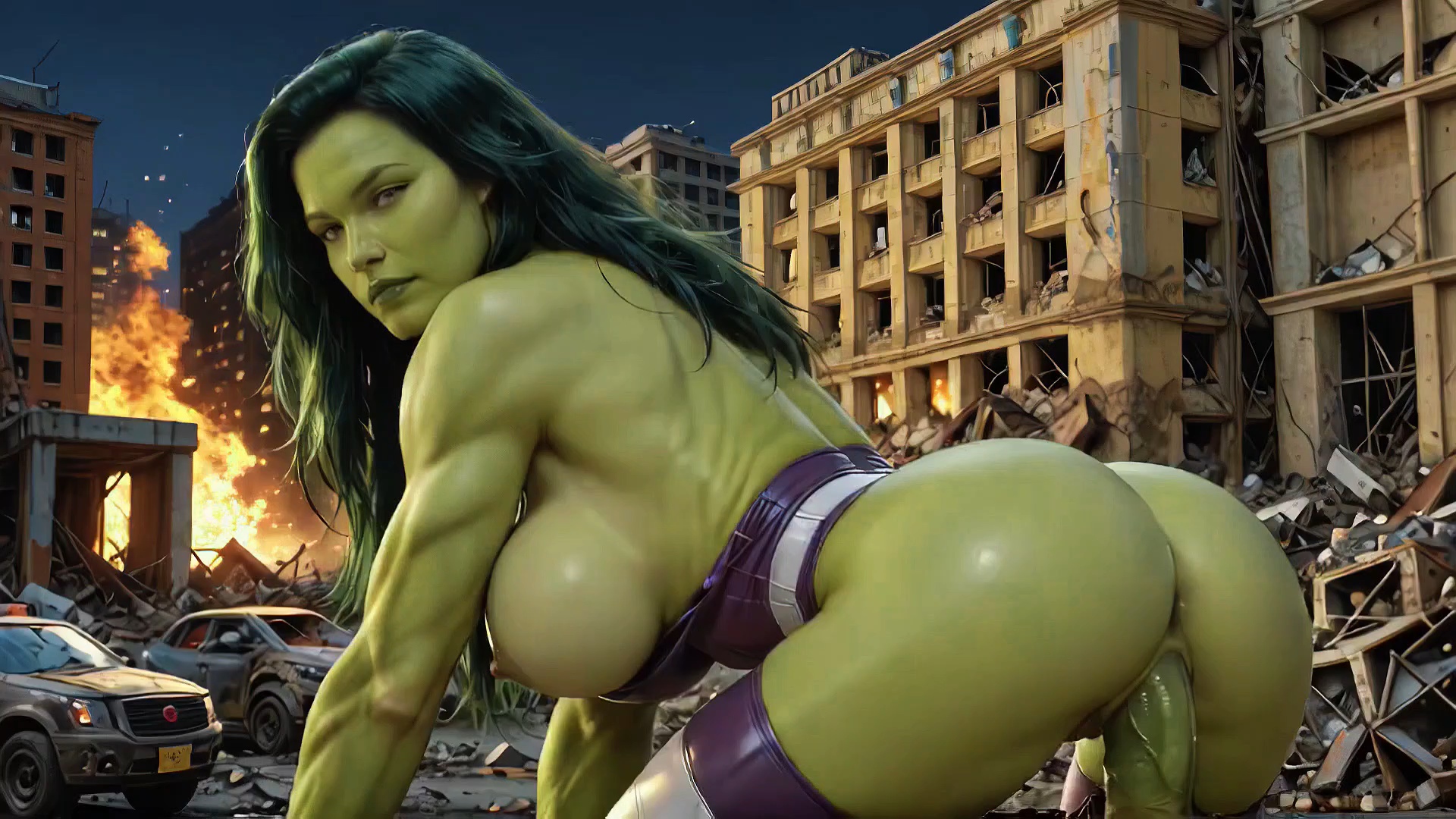 She-Hulk & Hulk Smashes After Destroying Buildings For Fun