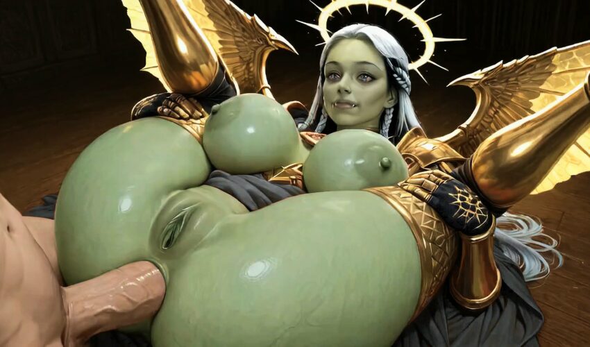 Fucking a Divine Radiant Halo Paladin Goblin Girl in Celestial Realm