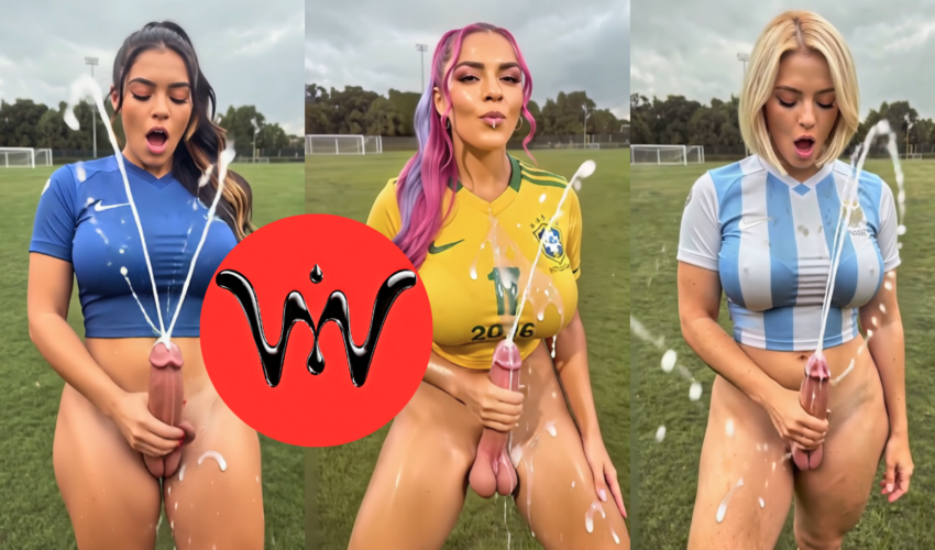 Hot Futa Athletes Gets Caught Masturbating on Field