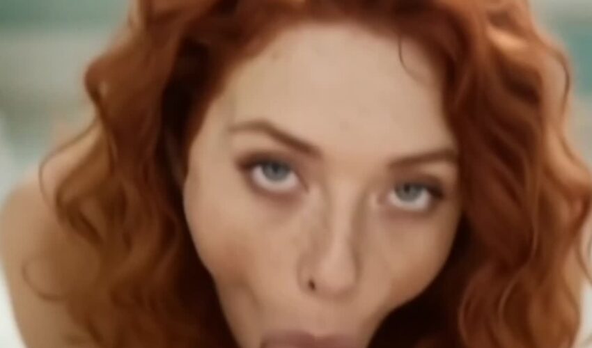 Redhead Candy Frekles | Dirty Bathroom Floor Fuck in High Heels | Pissing and Facial Cumshot