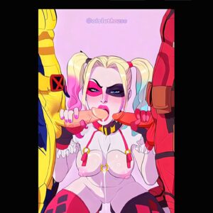 Harley Quinn Sloppy Double Blowjob