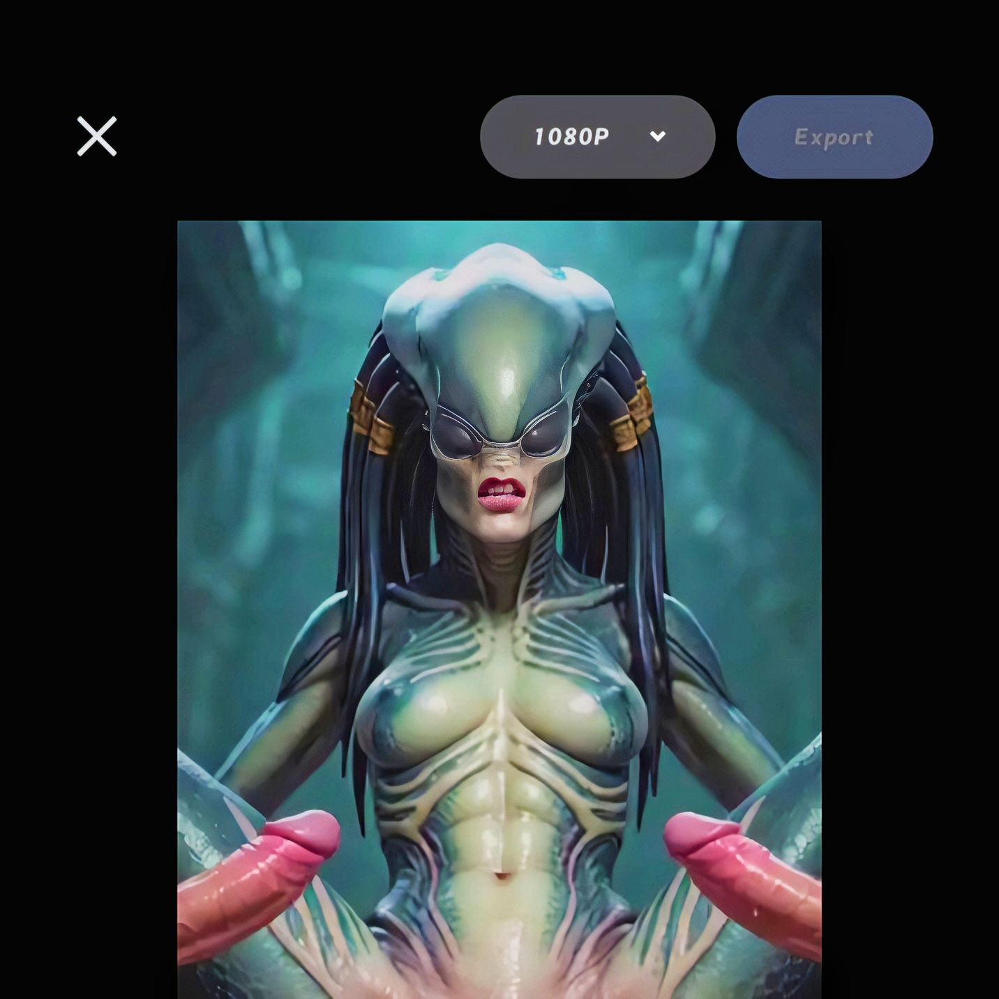 Lady Predator Extraterrestrial Threesome