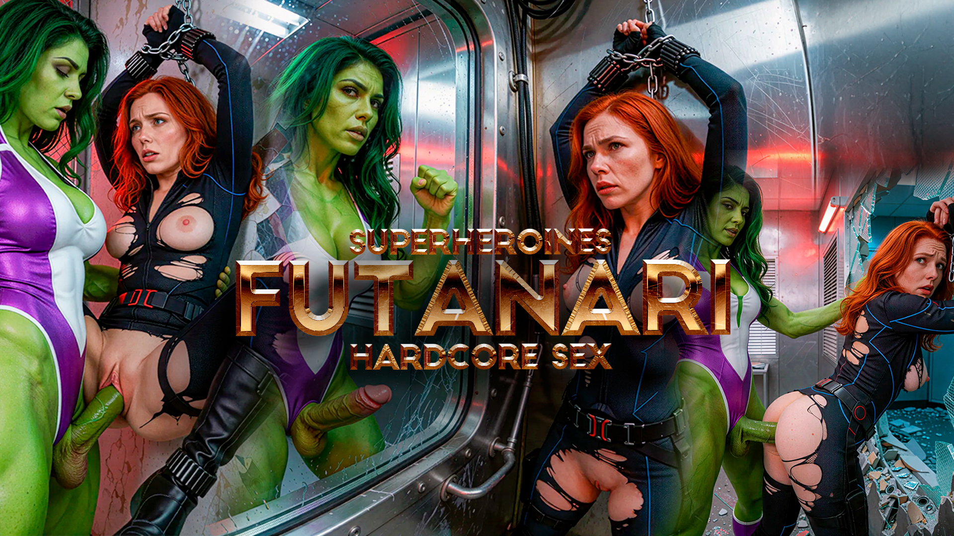She-Hulk Futanari Pounds Black Widow’s Ass in the Broken Vault