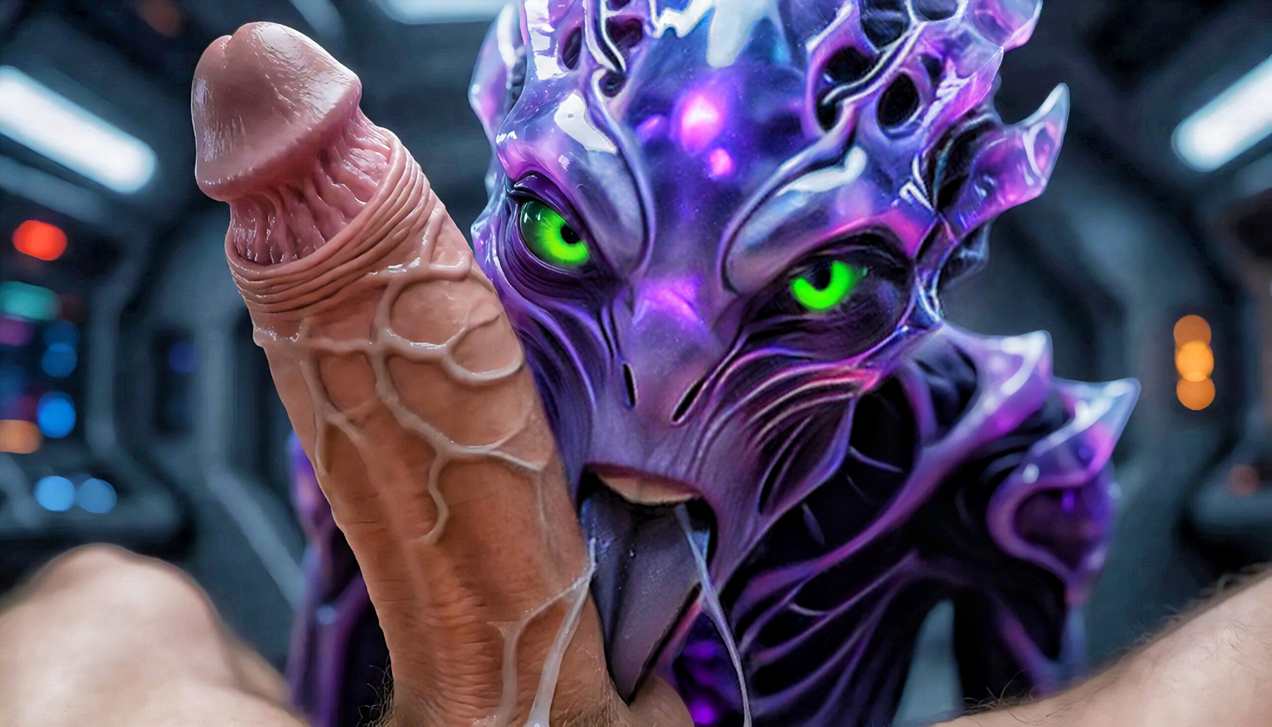 AI-Generated Alien Blowjob: Deepthroat & Facial