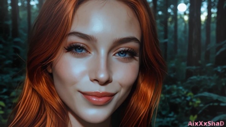 AI Hentai: Gorgeous Redhead Escort Seduces in Forest