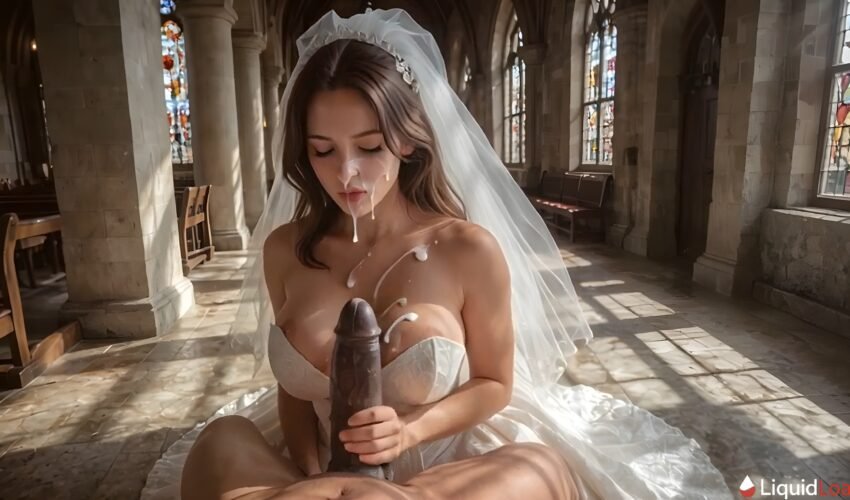 Bridgeroom's Bride Caught in Wild Church Orgasm