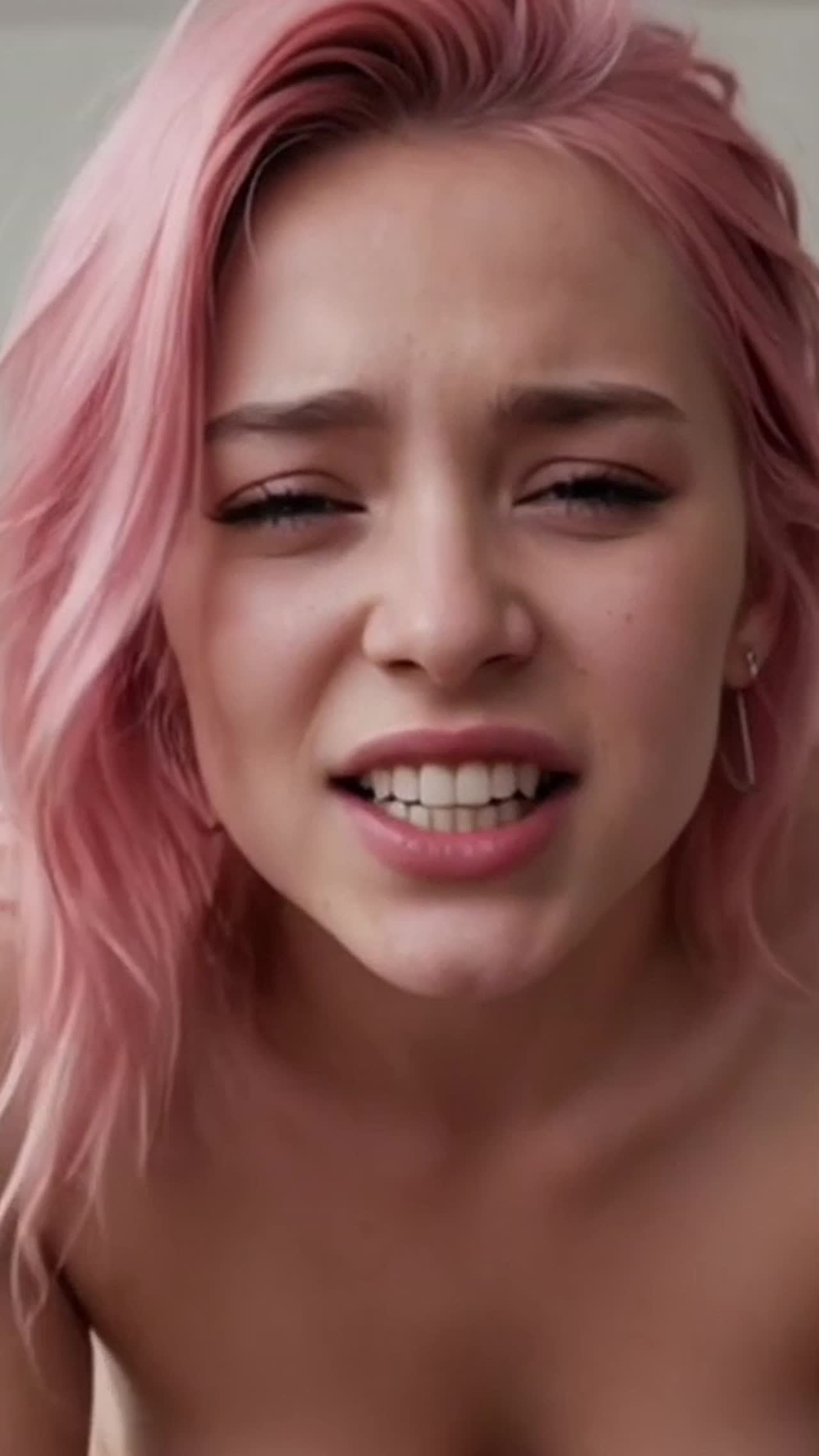 Tattooed pink-haired slut fucks hard – Part 1