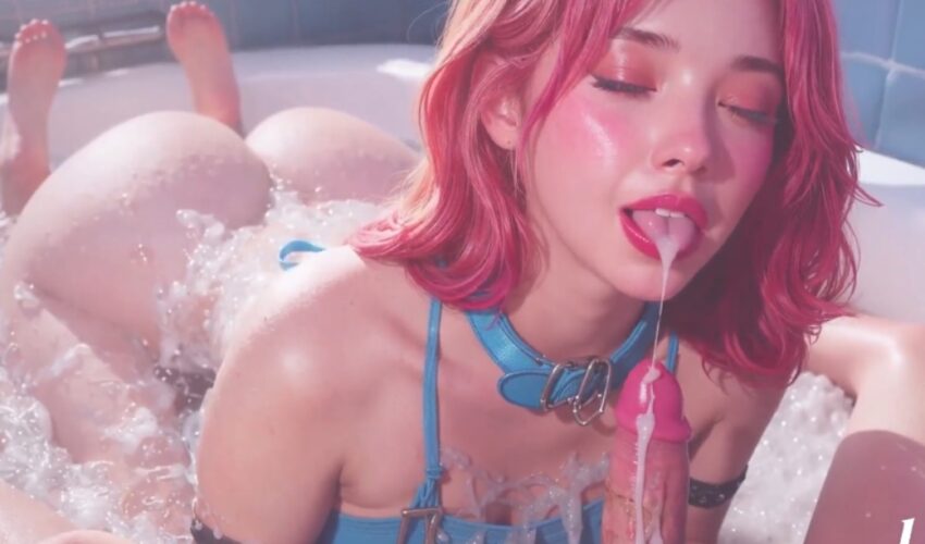 AI Generated Busty Korean Woman in Bathroom Fuck